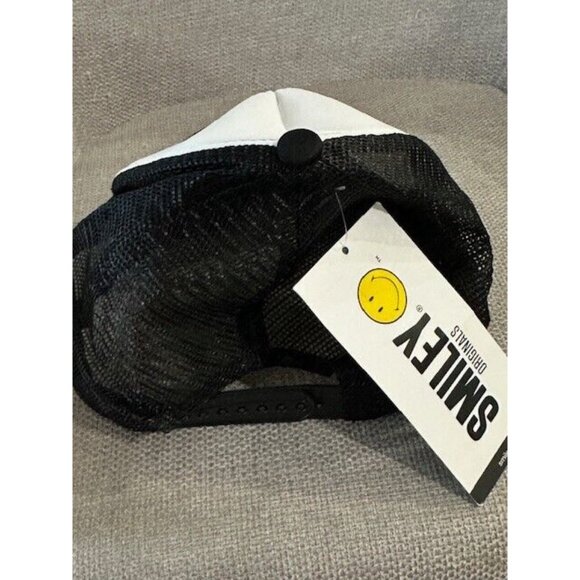 Smiley Originals Baseball Black White Green Help Peopl Smile Mesh Foam Snapback - Picture 4 of 7
